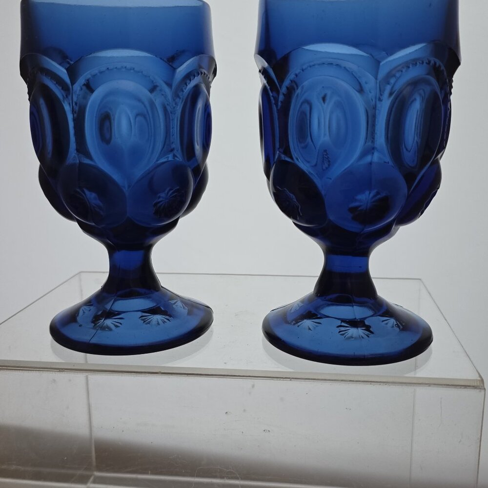 2 L.E Smith Glass Moon and stars goblets
